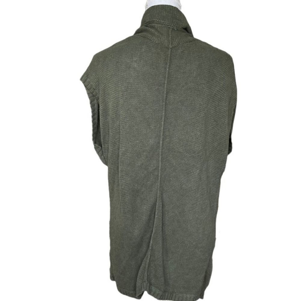 Eddie Bauer L Olive Green Knitted Pockets Shrtslvs Women’s Opened Cardigan Vest - Picture 12 of 12